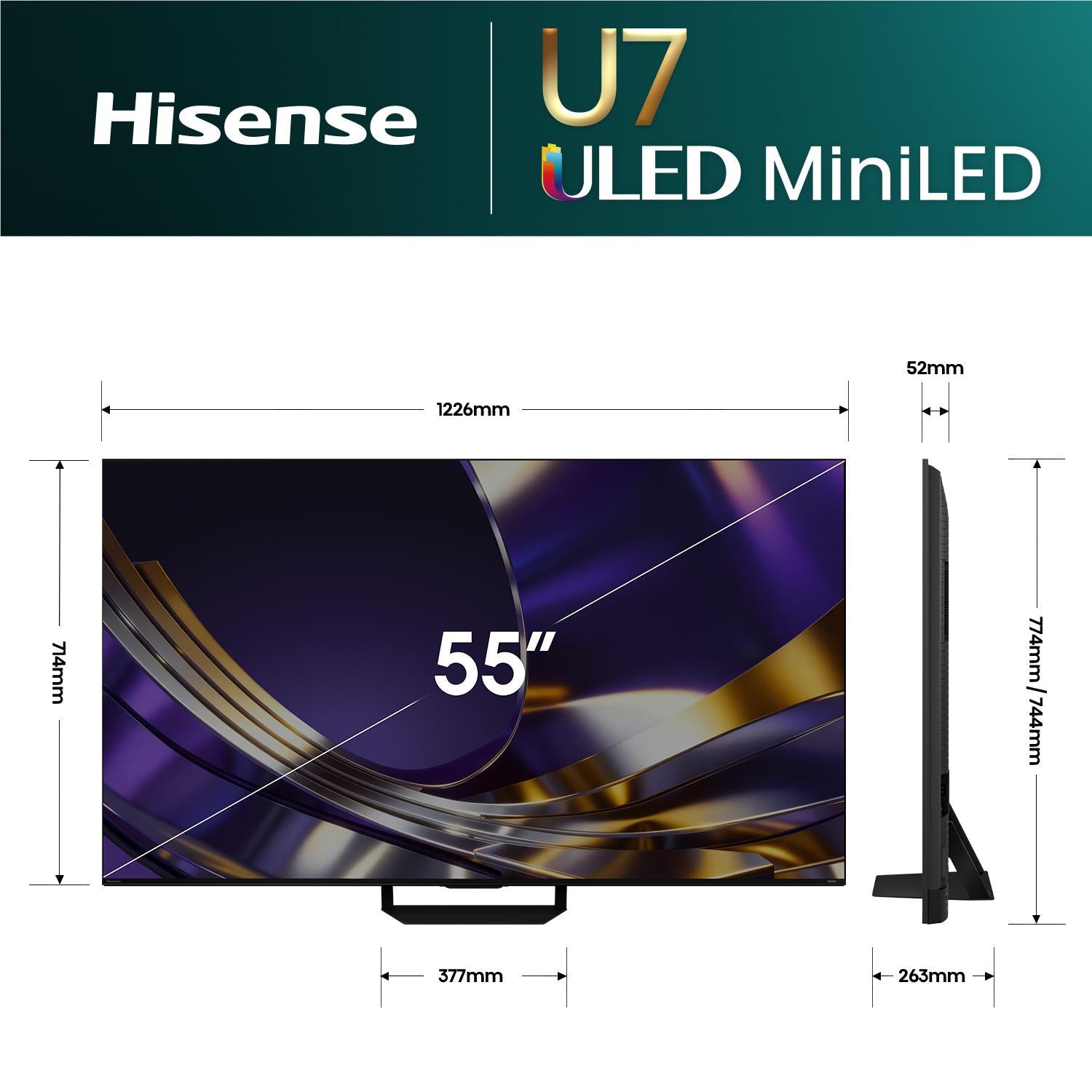 Hisense 55" U7SAU Mini LED Hi-QLED 4K Smart AI TV [2026]