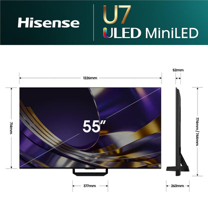 Hisense 55" U7SAU Mini LED Hi-QLED 4K Smart AI TV [2026]