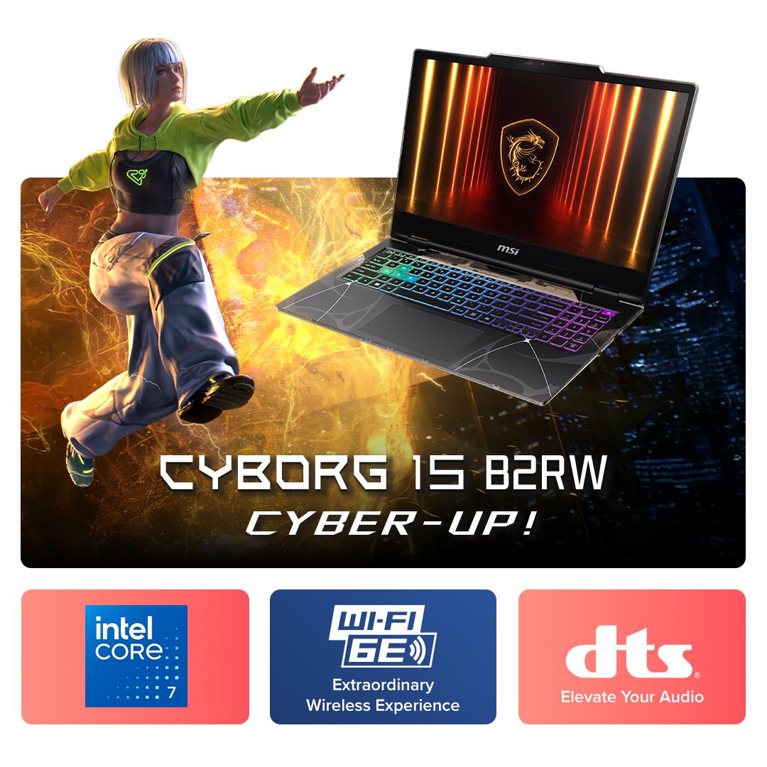 MSI Cyborg 15 15.6" FHD 144Hz Gaming Laptop (Intel Core 7 - 240H) [GeForce RTX 5050]