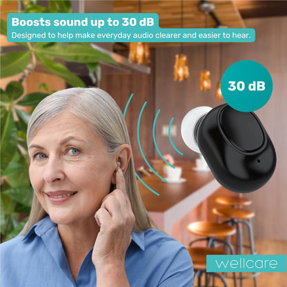 Wellcare TWS Sound Amplified Earbuds (Black)