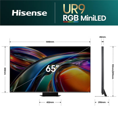 Hisense 65" UR9SAU ULED 4K UHD RGB Mini-LED Smart TV [2026]