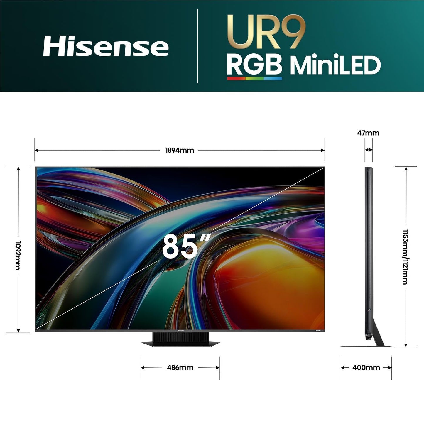 Hisense 85" UR9SAU ULED 4K UHD RGB Mini-LED Smart TV [2026]