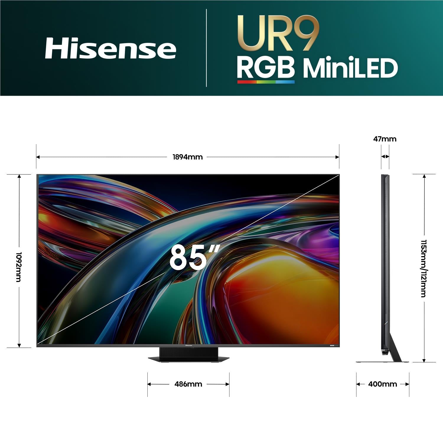 Hisense 85" UR9SAU ULED 4K UHD RGB Mini-LED Smart TV [2026]