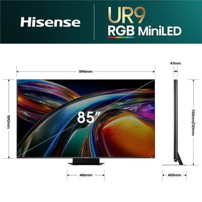 Hisense 85" UR9SAU ULED 4K UHD RGB Mini-LED Smart TV [2026]