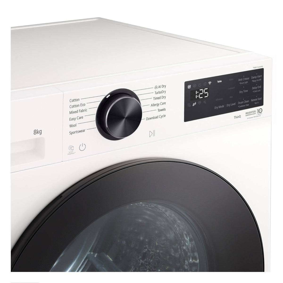 LG DXH3-08W Series 3 8kg AI Heat Pump Dryer