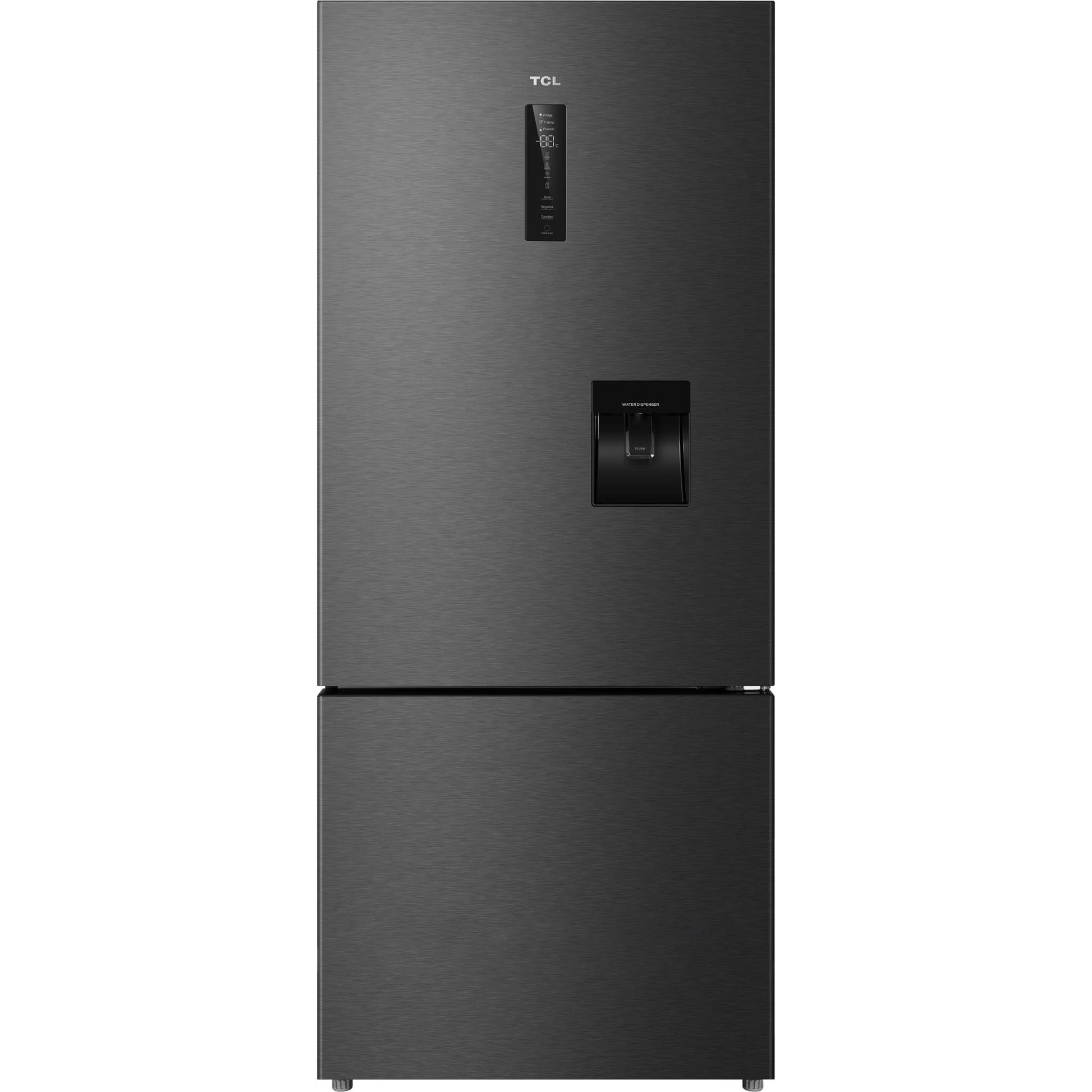 TCL TRF440BHB 412L Bottom Mount Fridge (Black)