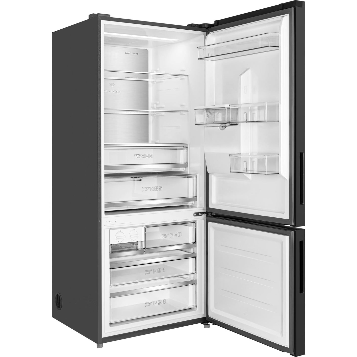 TCL TRF440BHB 412L Bottom Mount Fridge (Black)