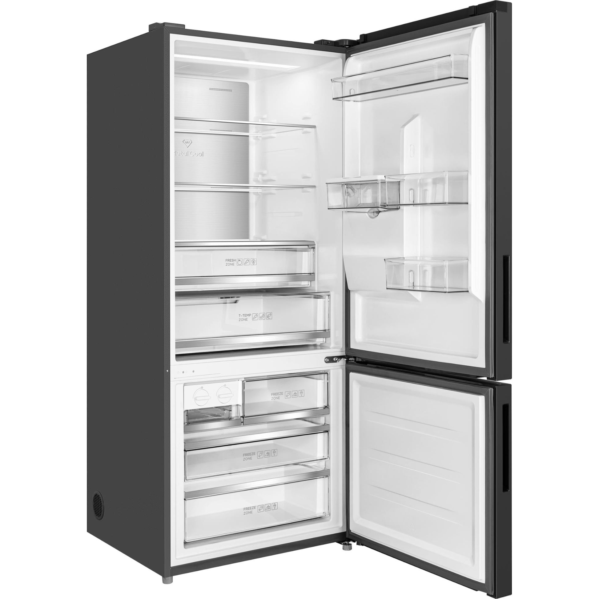 TCL TRF440BHB 412L Bottom Mount Fridge (Black)