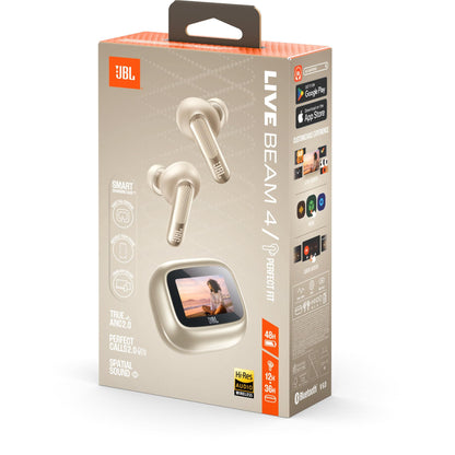 JBL Live Beam 4 TWS Adaptive Noise Cancelling Earbuds (Champagne)