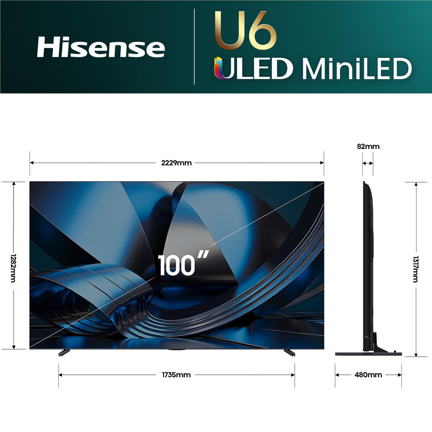 Hisense 100" U6SAU Mini-LED Hi-QLED 4K Smart AI TV [2026]
