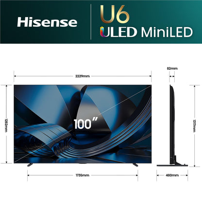 Hisense 100" U6SAU Mini-LED Hi-QLED 4K Smart AI TV [2026]