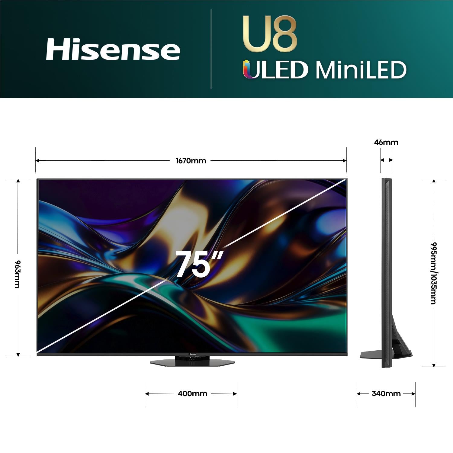 Hisense 75" U85AU 4K ULED Mini-LED Pro Smart TV [2026]