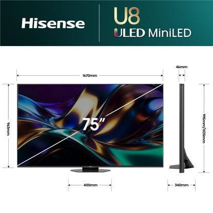 Hisense 75" U85AU 4K ULED Mini-LED Pro Smart TV [2026]