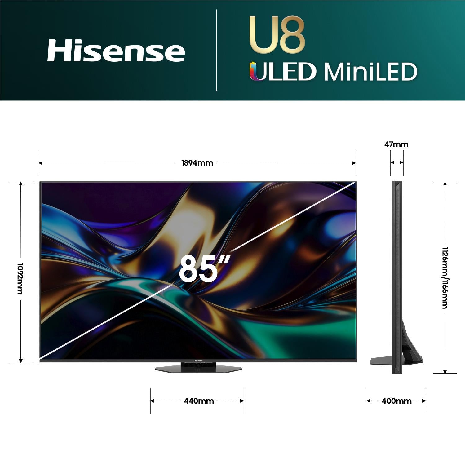 Hisense 85" U85AU 4K ULED Mini-LED Pro Smart TV [2026]
