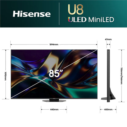 Hisense 85" U85AU 4K ULED Mini-LED Pro Smart TV [2026]