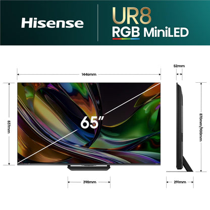 Hisense 65" UR8SAU ULED 4K UHD RGB Mini-LED Smart TV [2026]