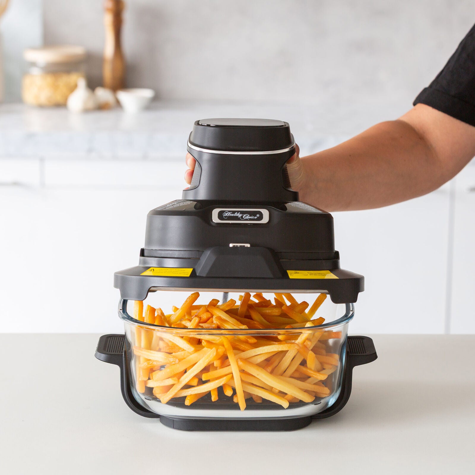 Healthy Choice Crisp N Go Air Fryer Dual Glass Bowl 4.5L