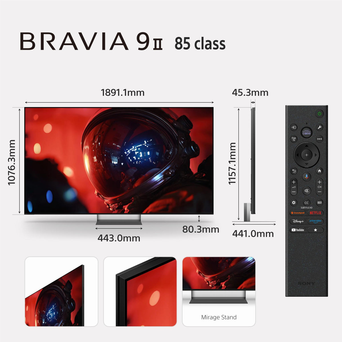 Sony 85" BRAVIA 9 II True RGB Mini-LED AI 4K Google TV [2026]