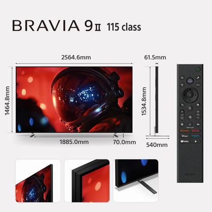 Sony 115" BRAVIA 9 II True RGB Mini-LED AI 4K Google TV [2026]