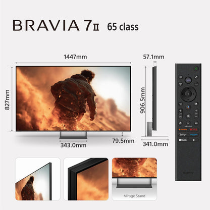 Sony 65" BRAVIA 7 II True RGB Mini-LED AI 4K Google TV [2026]