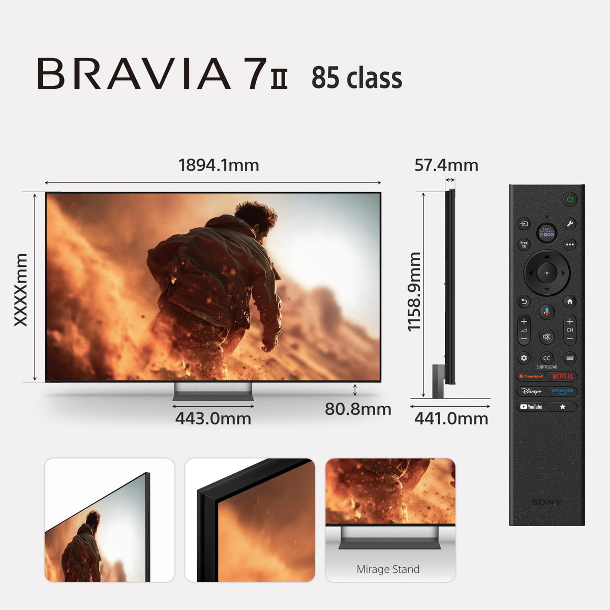 Sony 85" BRAVIA 7 II True RGB Mini-LED AI 4K Google TV [2026]