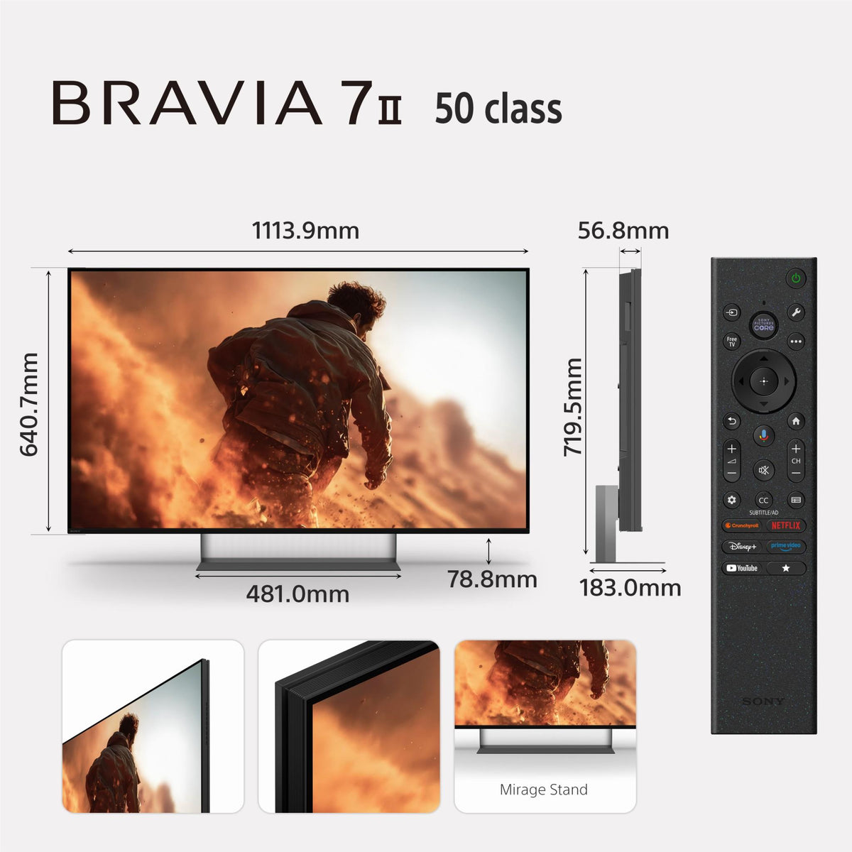 Sony 50" BRAVIA 7 II True RGB Mini-LED AI 4K Google TV [2026]