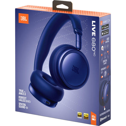 JBL Live 680NC Wireless Noise Cancelling On-ear Headphones (Blue)
