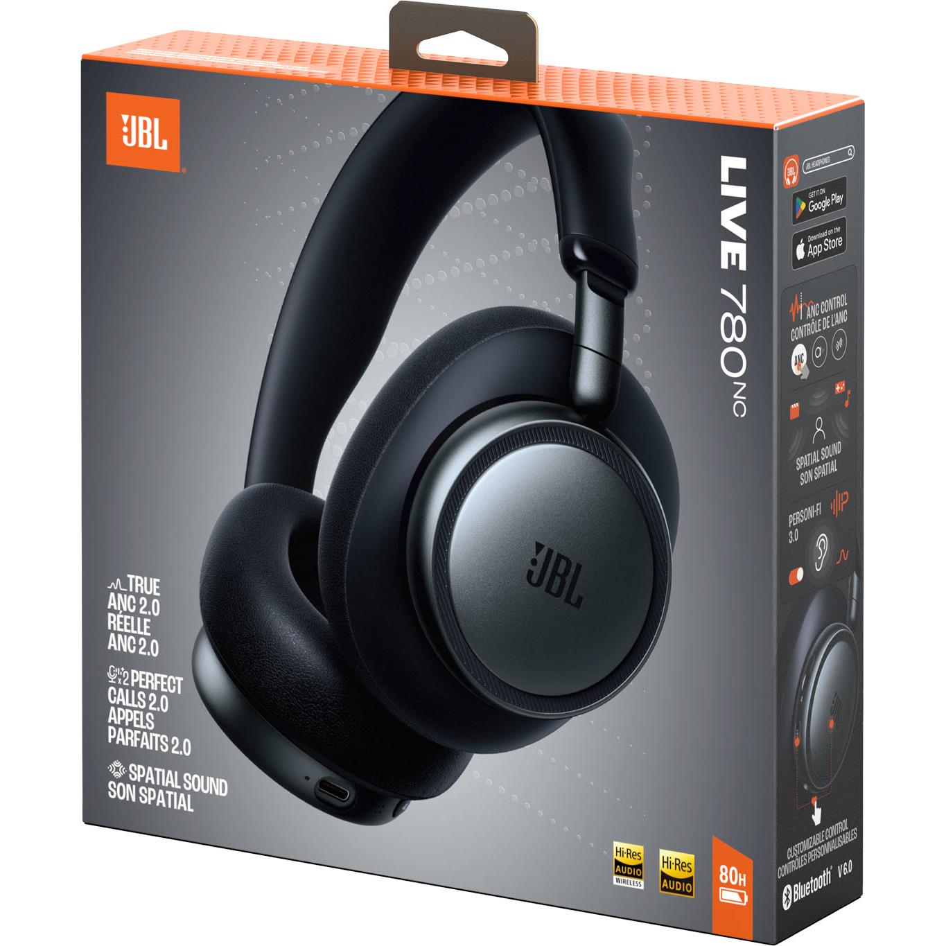 JBL Live 780NC Wireless Noise Cancelling Over-ear Headphones (Black)