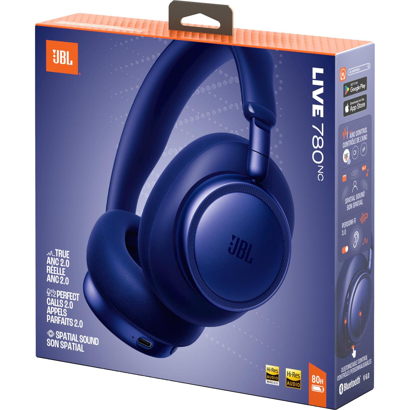 JBL Live 780NC Wireless Noise Cancelling Over-ear Headphones (Blue)