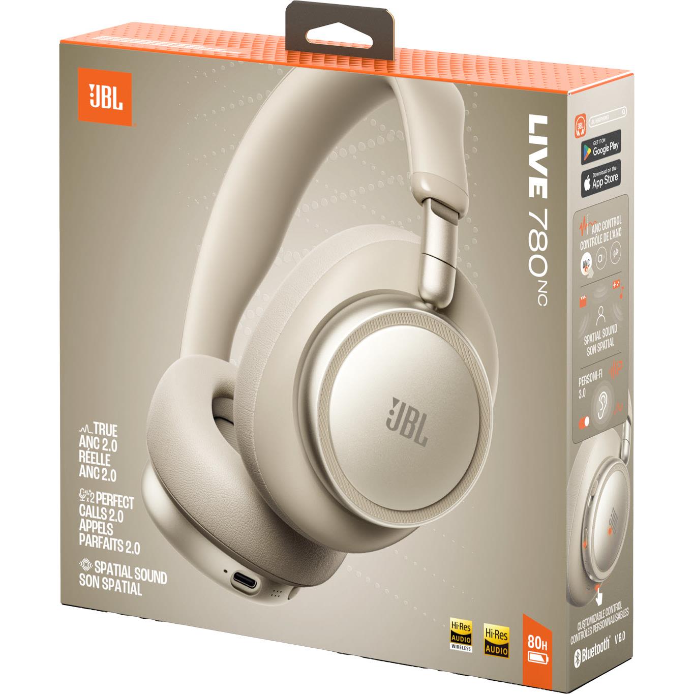 JBL Live 780NC Wireless Noise Cancelling Over-ear Headphones (Champagne)