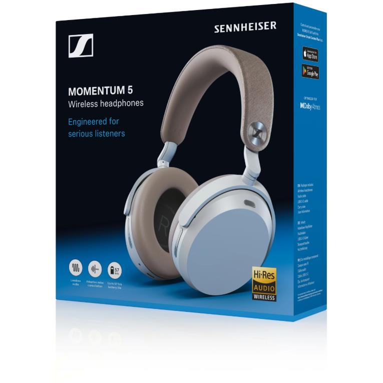 Sennheiser MOMENTUM 5 Over-Ear ANC Wireless Headphones (White)