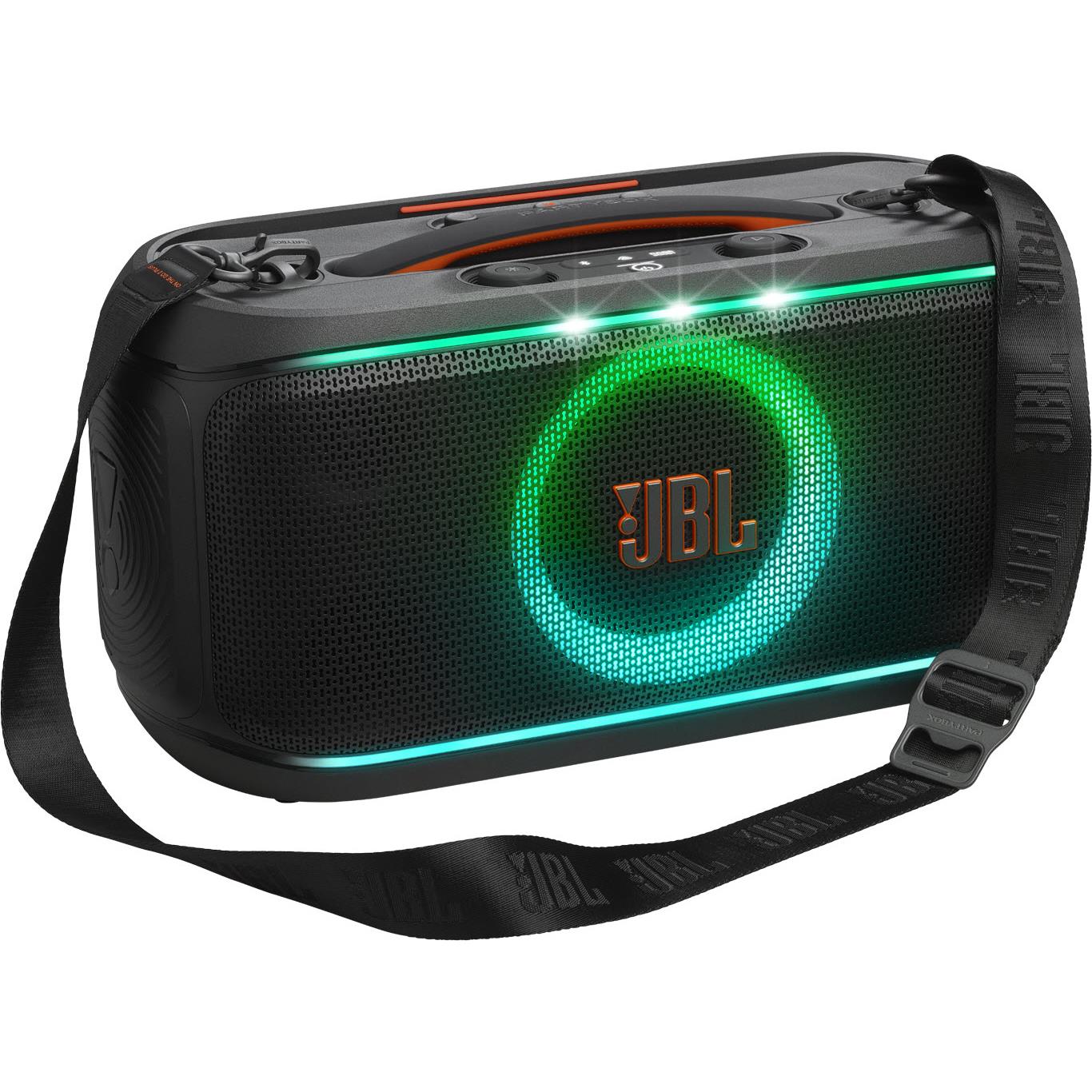 JBL PartyBox On The Go 2 Plus with EasySing AI Karaoke Mics (Black)