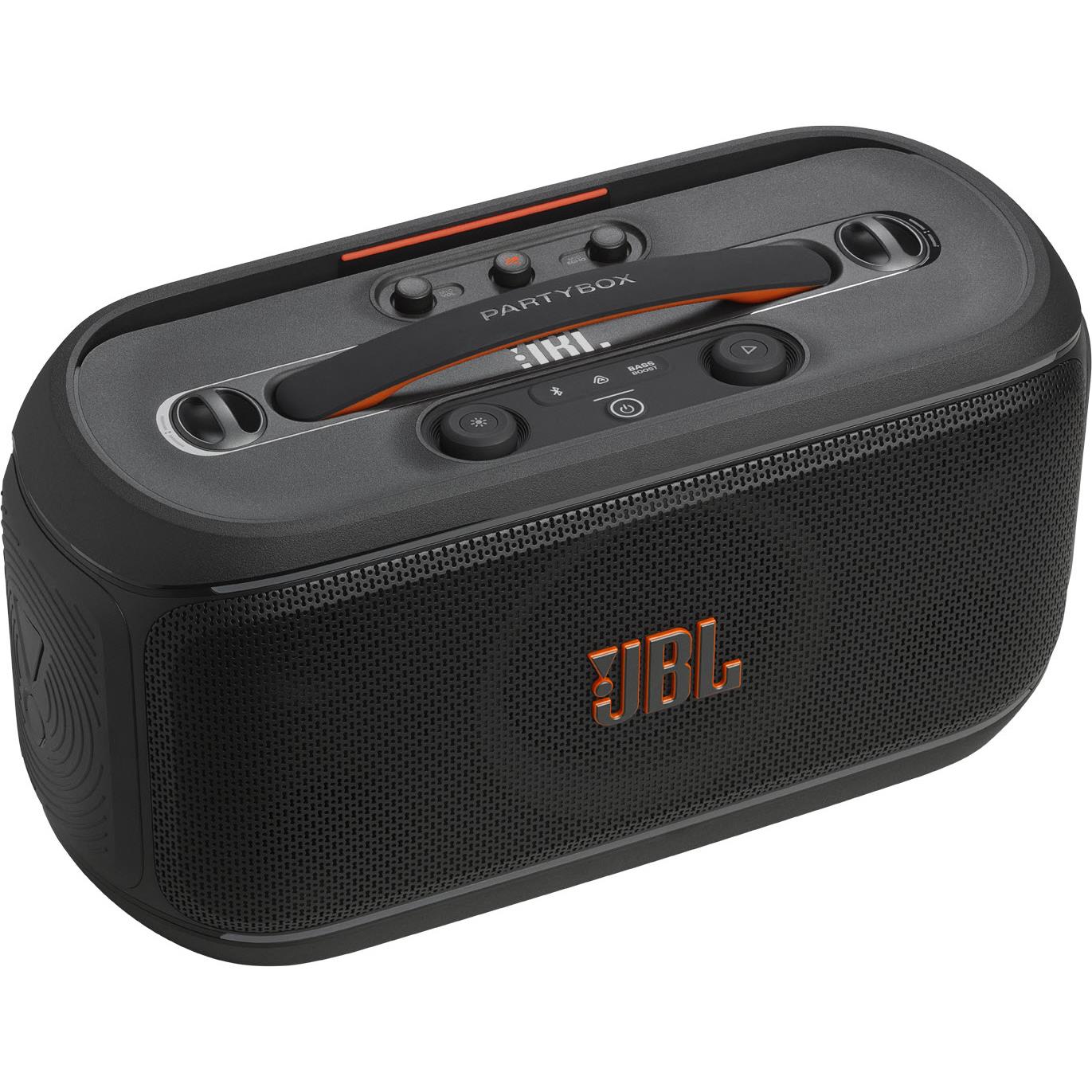 JBL PartyBox On The Go 2 Plus with EasySing AI Karaoke Mics (Black)