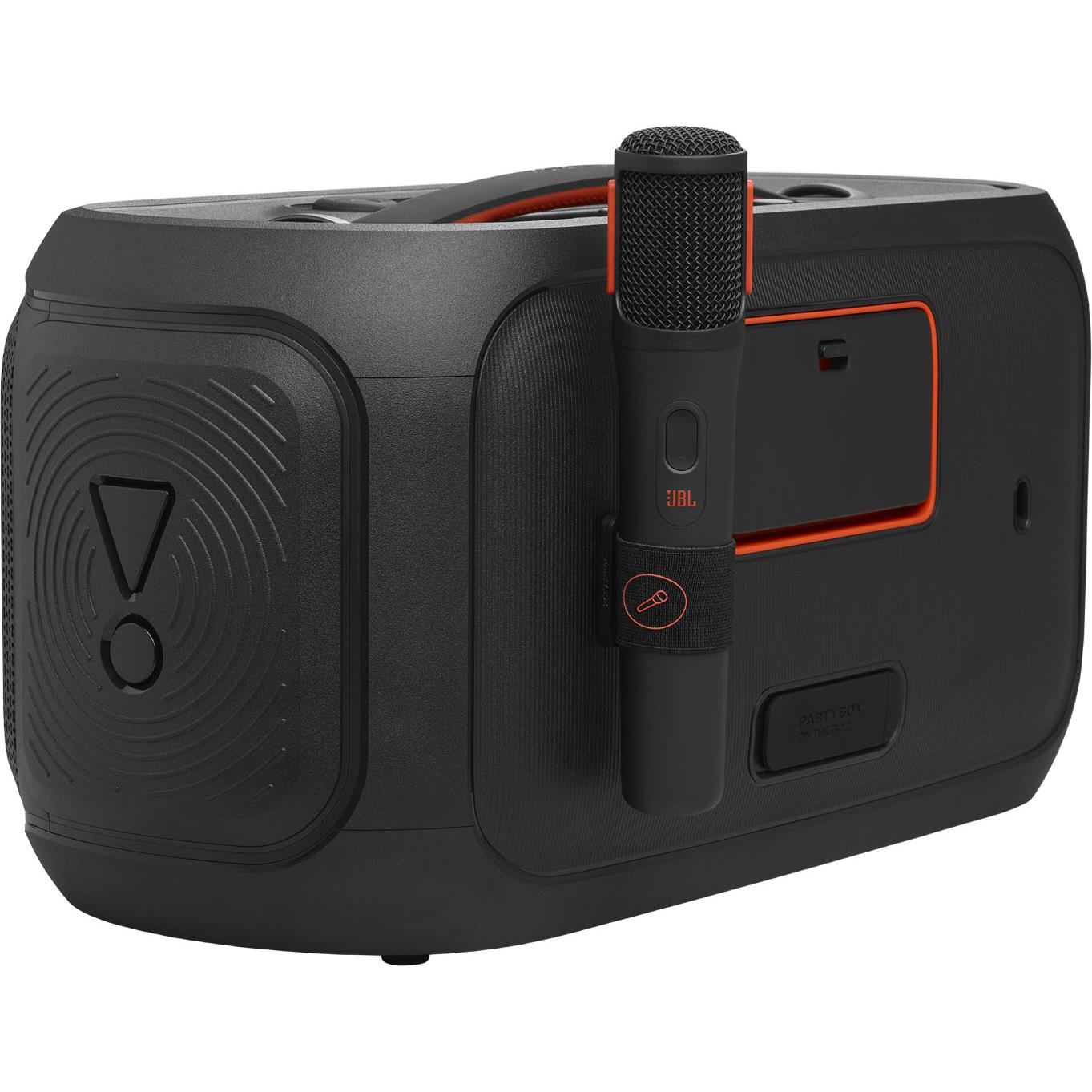 JBL PartyBox On The Go 2 Plus with EasySing AI Karaoke Mics (Black)