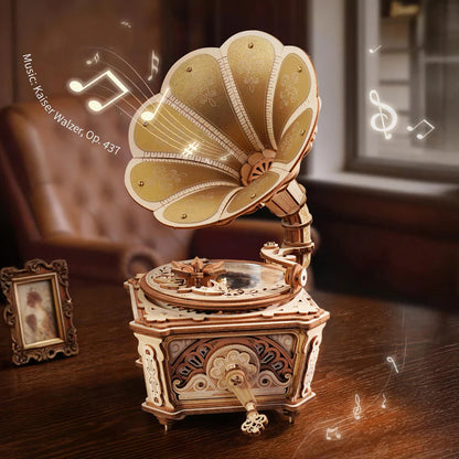 Robotime Mechanical Gear Music Box Diva Gramophone