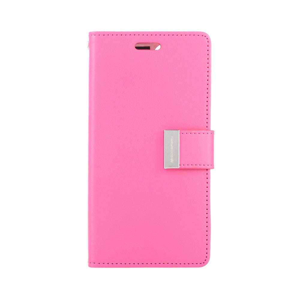 Goospery Rich Diary Case for iPhone 14 Pro Max - Hot Pink