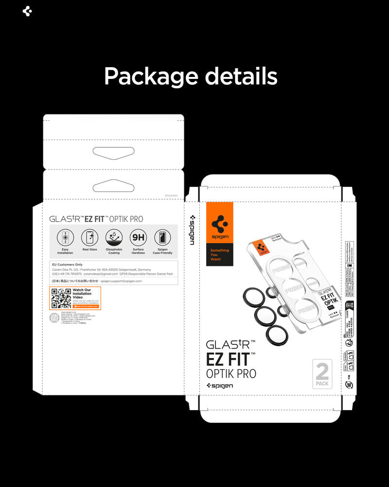 Spigen Galaxy S26 Ultra GLAS.tR EZ Fit Optik Pro 2PCS Lens Protector (Black)