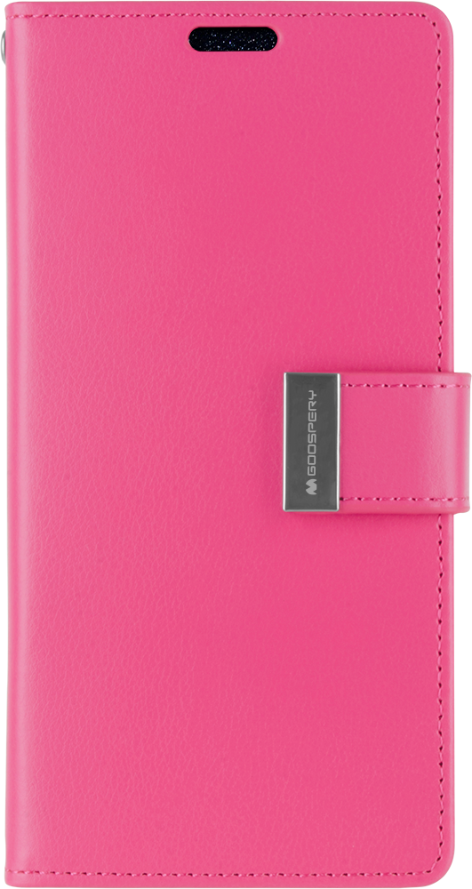 Goospery Rich Diary Case for iPhone 13 Mini - hot pink