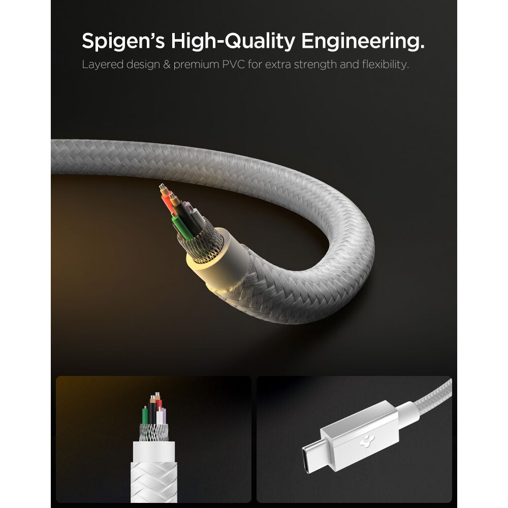 Spigen USB C to USB C 60W 480Mbps EB6015CC 1M Cable (White)