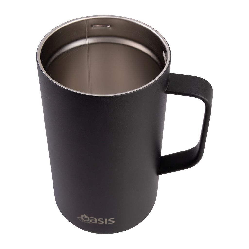 Oasis Stainless Steel Double Wall Insulated Coffee Press - 8 Cup - 1 Litre - Black