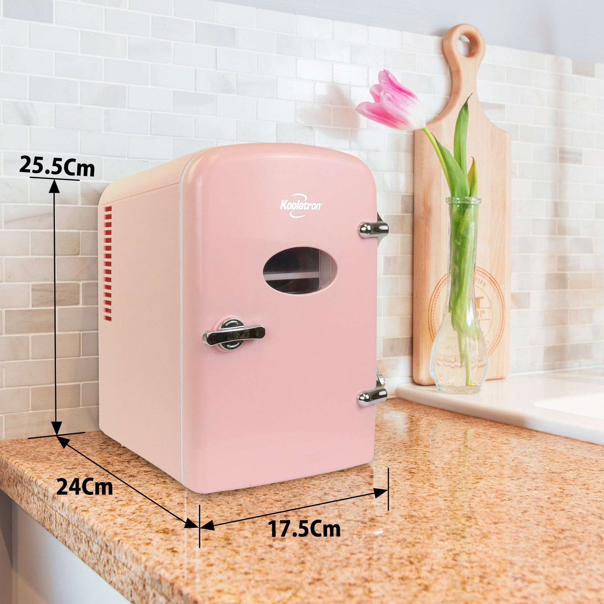 Koolatron Retro Mini Fridge 4L Pink