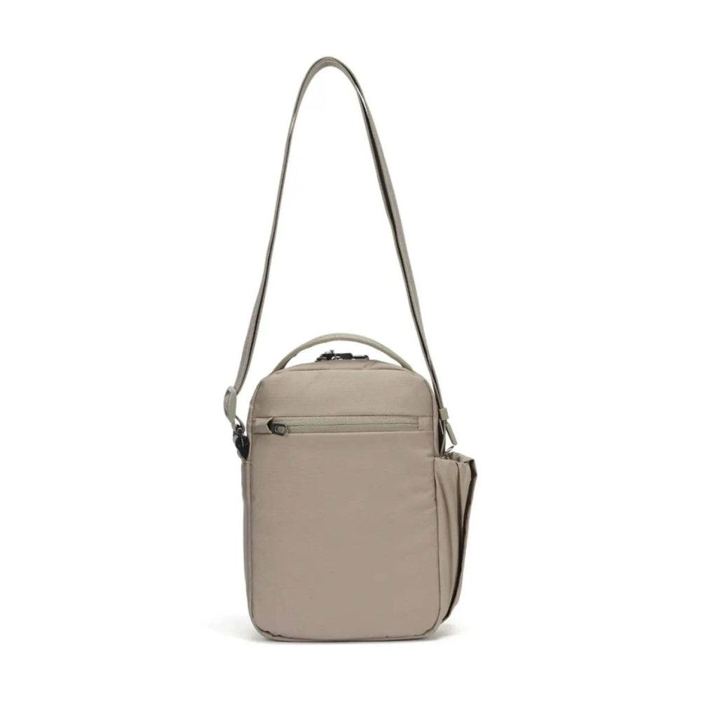 Pacsafe V Tour Anti-Theft RFID Blocking Tablet Fit Crossbody Bag Beige