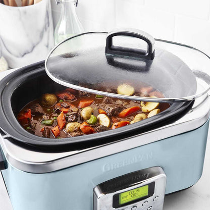 GreenPan Elite Blue Haze Electric Slow Cooker 230V 2200W Home Kitchen Cookware