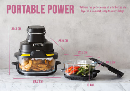 Healthy Choice Crisp N Go Air Fryer Dual Glass Bowl 4.5L