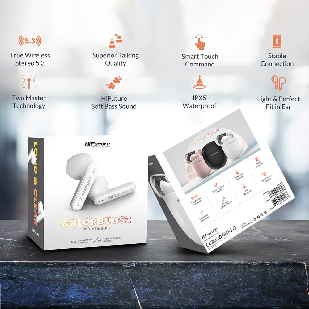 HiFuture ColourBuds2 True Wireles Earbuds (Pink)