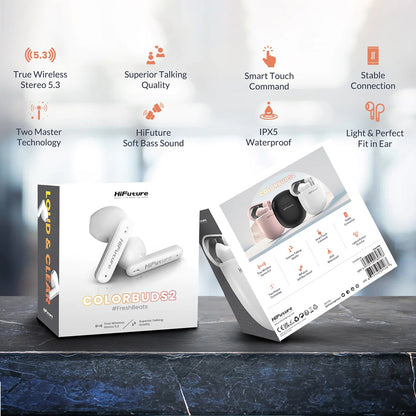 HiFuture ColourBuds2 True Wireles Earbuds (Pink)