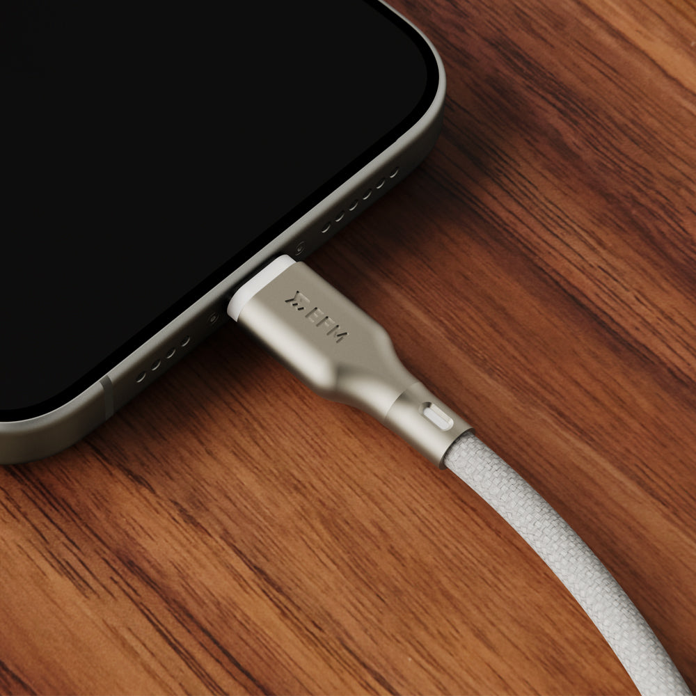 EFM 140W Pro Power and Data USB-C Cable with 2M Braided Cable (White)
