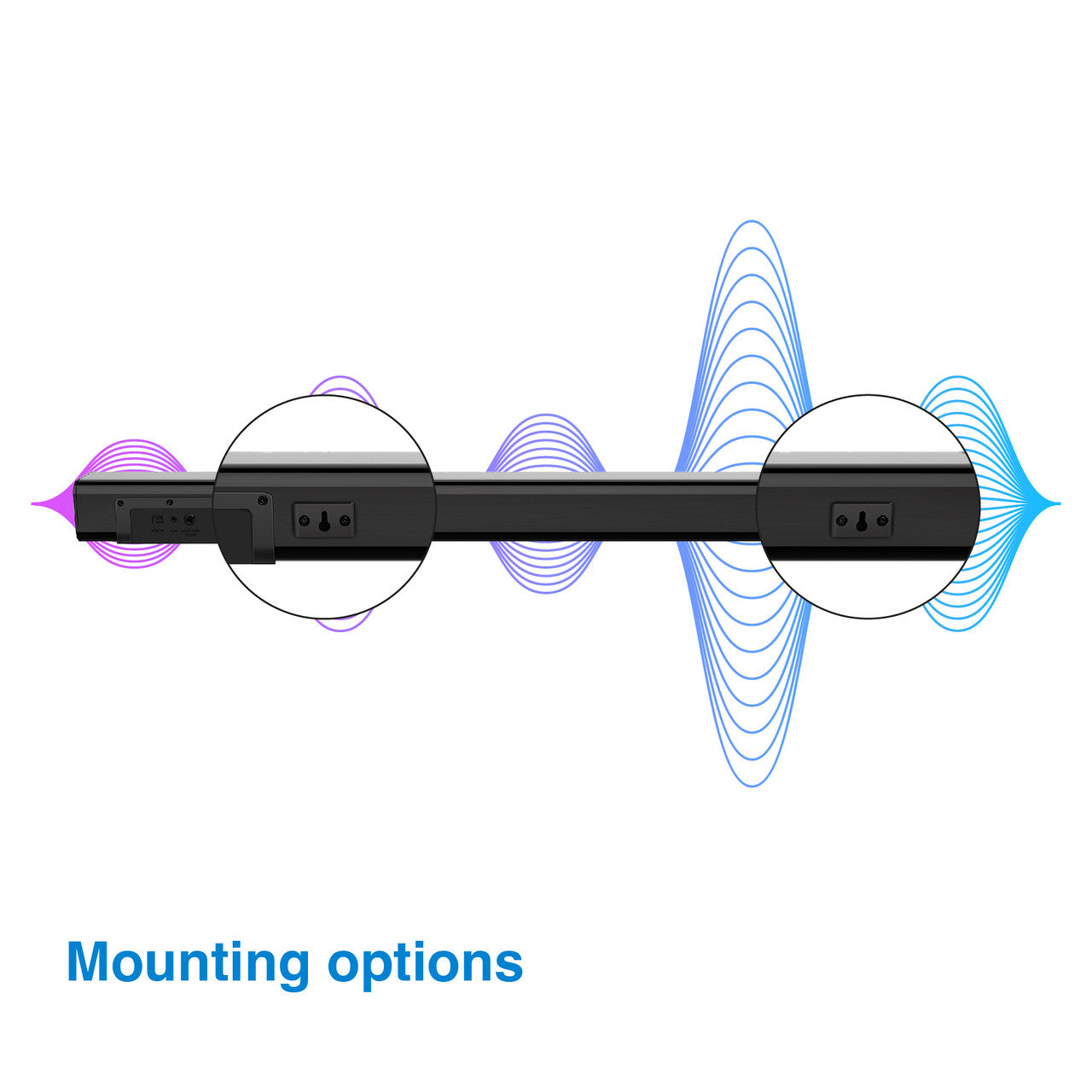 Laser Bluetooth Stereo Soundbar with LCD Display (Black)