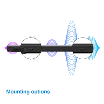Laser Bluetooth Stereo Soundbar with LCD Display (Black)