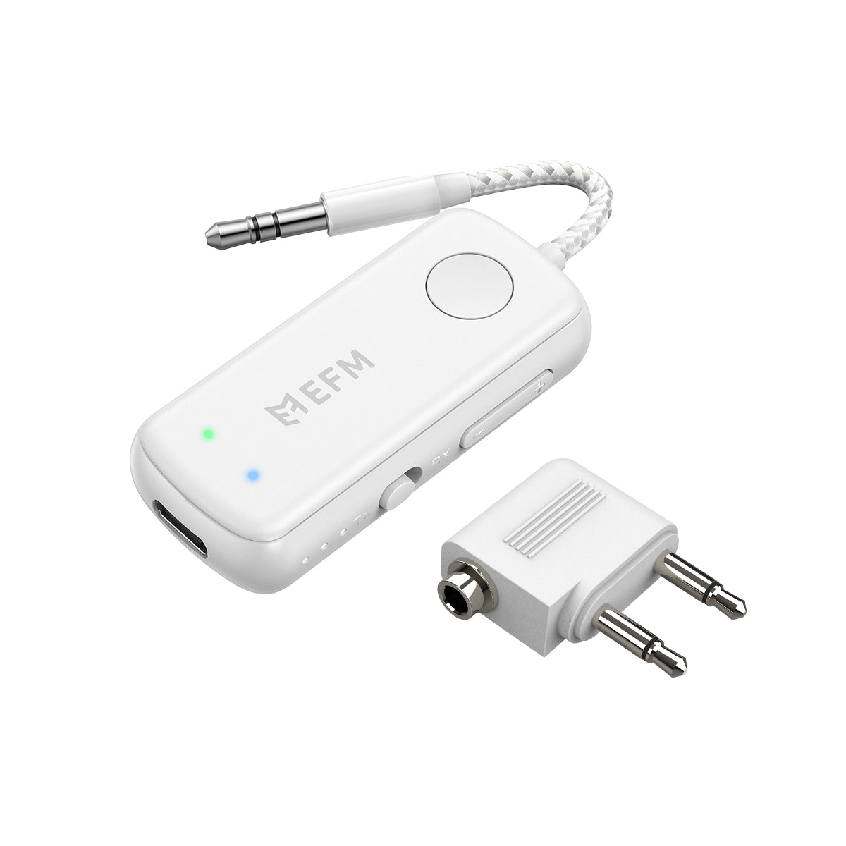 EFM Bluetooth Audio Adaptor with Universal Wireless Compatibility (White)